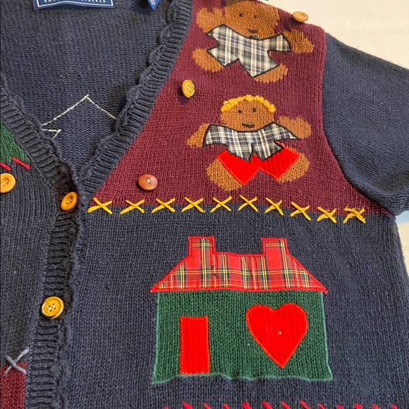 Karen Scott Vintage Hand Embroidered Christmas Cardigan Sweater Women's Small - Picture 5 of 15